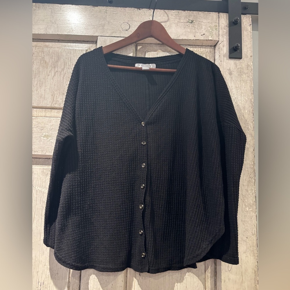 Streetwear Society Black Textured Button-Down Shirt
